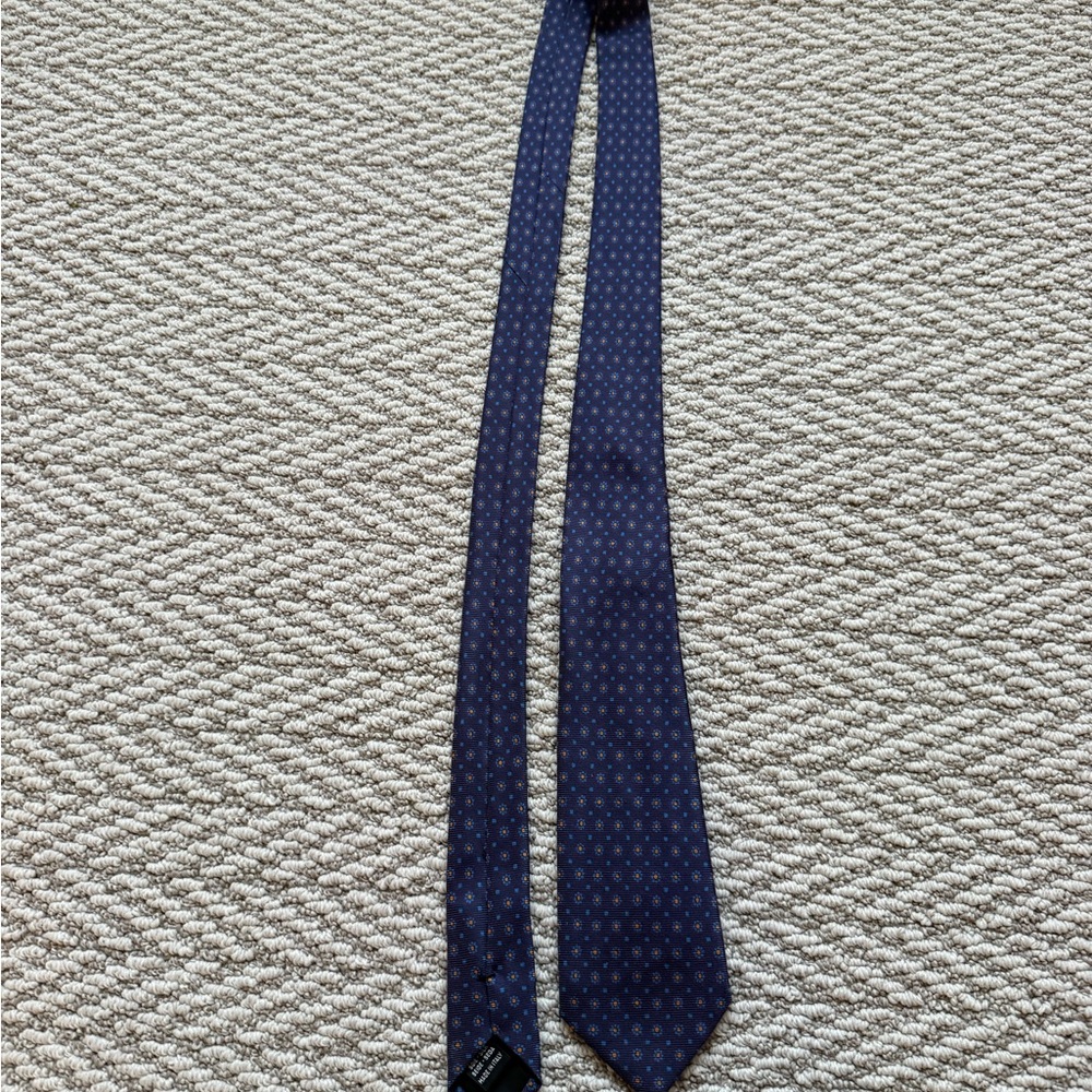 Valentino Blue Silk Tie Classic Floral Design